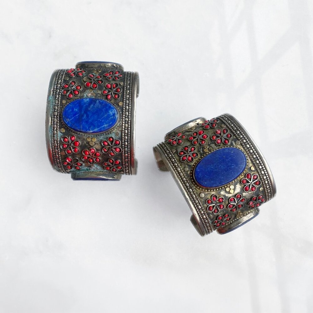 Two matching Bohemian cuff bracelets